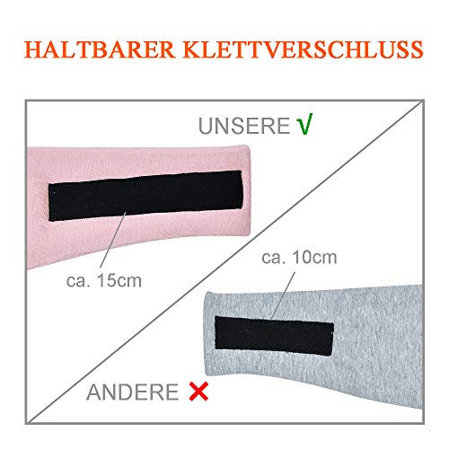 100% modal katoenen slaapmasker, premium oogmasker, groot slaapmasker, nachtmasker met verstelbare klittenbandsluiting, voor mannen en vrouwen, super zacht en comfortabel voor nachtslaap en reizen, roze - Image 4