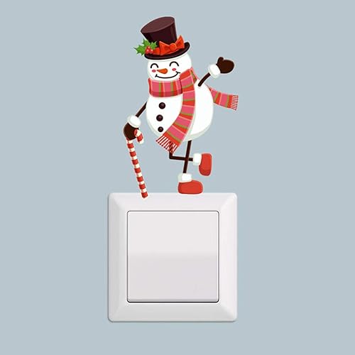 Miniatura 7 de ABOOFAN Adhesivo de pared extraíble con interruptor de luz de Navidad, 4 unidades