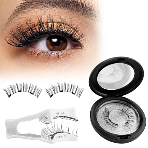 AYBUY Ciglia Finte Magnetiche Naturali, 1 Paia Ciglia Magnetiche con Applicatore, Set di ciglia Finte Magiche, ciglia Finte Magnetiche riutilizzabili per Tutti i Giorni Appuntamenti (Stile B)