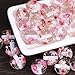 15Pcs Resin Beads Round 16mm Dried Flowers Pink Fit for DIY Jewelry Bracelet Necklace Keychain Beadable Pens Mobile Phone Chain Making Cute (Flower-Pink)