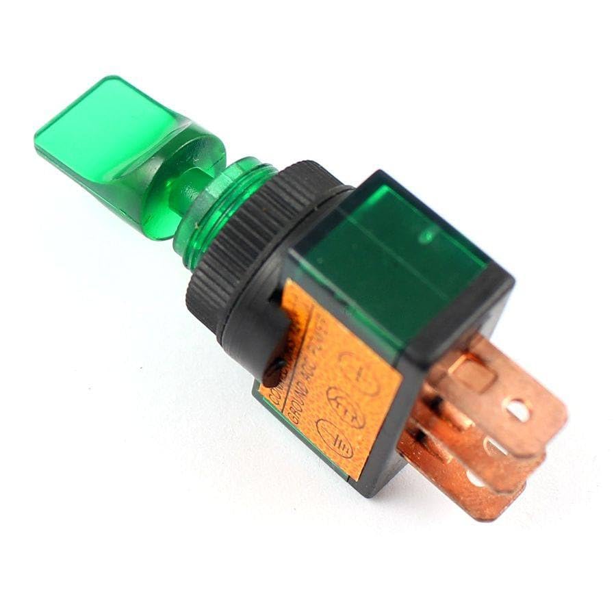 2 Pcs Green Universal LED Toggle Switch 3 Pin 12V for Car Boat Marine