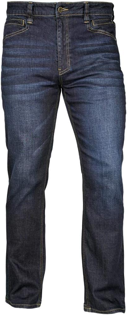 LA Police Gear Men's Terrain Flex Tactical Jeans, Comfortable Stretch Denim Jeans for Men, EDC Stretch Waistband Jeans, Straight Fit/Medium Wash, 36W x 30L