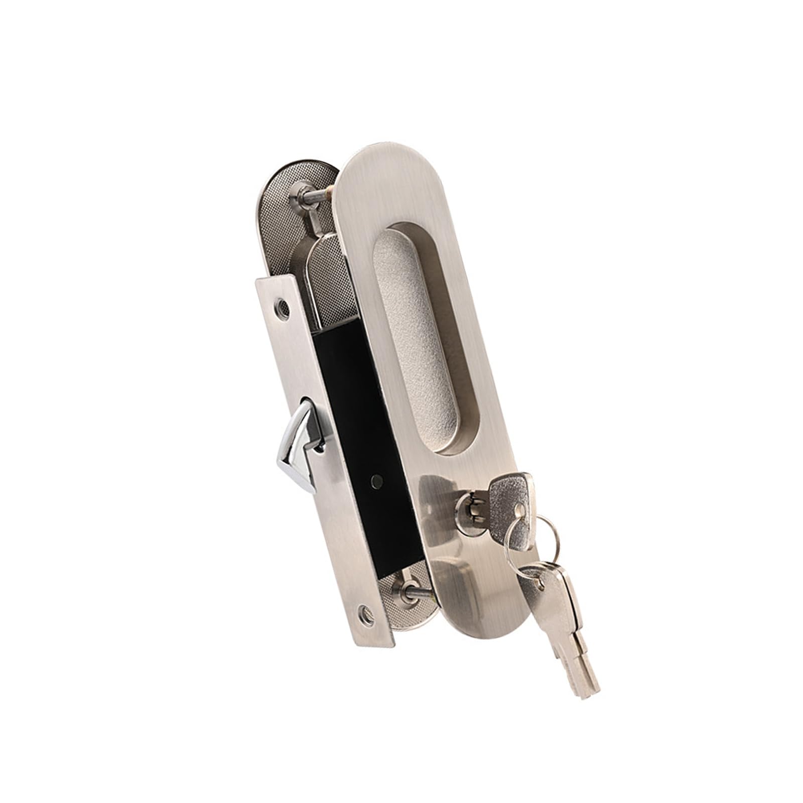 Tsophreniq Duty Rust-Resistant Zinc Alloys Barn Door Bolt Ergonomic Handle Secure Keyed Entry for Home Privacy Concealed Barn Door