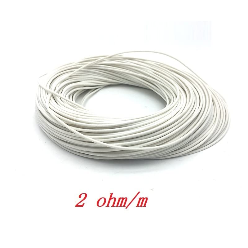 50M Low Voltage Silicone Rubber Heating Cable - Electric Heating Wire for Heating Pads, Mats, and More(100mx2Ohm)
