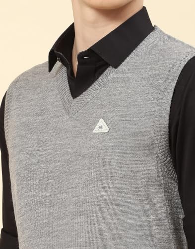 Image of Monte Carlo Men Regular Fit Sleeveless Solid V Neck Winter Sweater (Pack of 1)