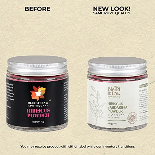 Image of Blend It Raw Apothecary Hibiscus Sabdariffa Powder | Improves Skin Texture | DIY Beauty Product | Easy to Use | Spa-like Experience | Rich in AHA & BHA | 70 gms