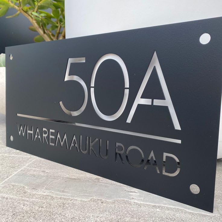 Image of Customized Stainless Steel LED Rectangle Name Plate With House Number for Home Entrance, Flat, House Doors, Stylish, Outdoor & Indoor, Waterproof (15 inch)