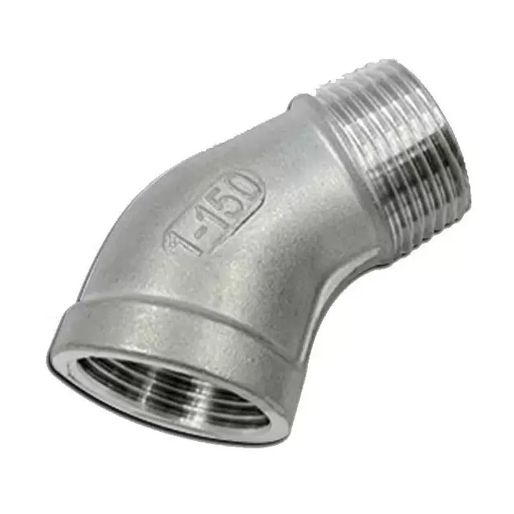 Schlauchverbinder,. 1/4 Zoll, 3/8 Zoll, 1/2 Zoll, 3/4 Zoll, 1 Zoll, 1-1/4 Zoll, 1-1/2 Zoll, 2 Zoll, 3 Zoll, 4 Zoll, weiblich auf männlich, 45-Grad-Winkelverbinder, Kupplung, 316 Edelstahl-Rohrverschra