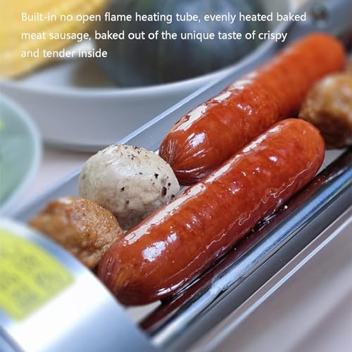 Hot Dog Machine - Parrilla de acero inoxidable para salchichas de desayuno y rollos de huevo, capacidad para 4 perros calientes, ideal para uso doméstico y comercial