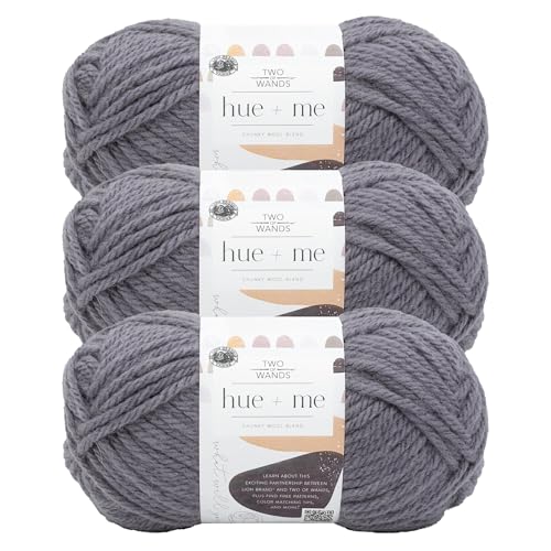 Image of Lion Brand Yarn, Hue + Me Chunky Yarn for Crocheting, Knitting, and Crafts, Iris, 3 Pack