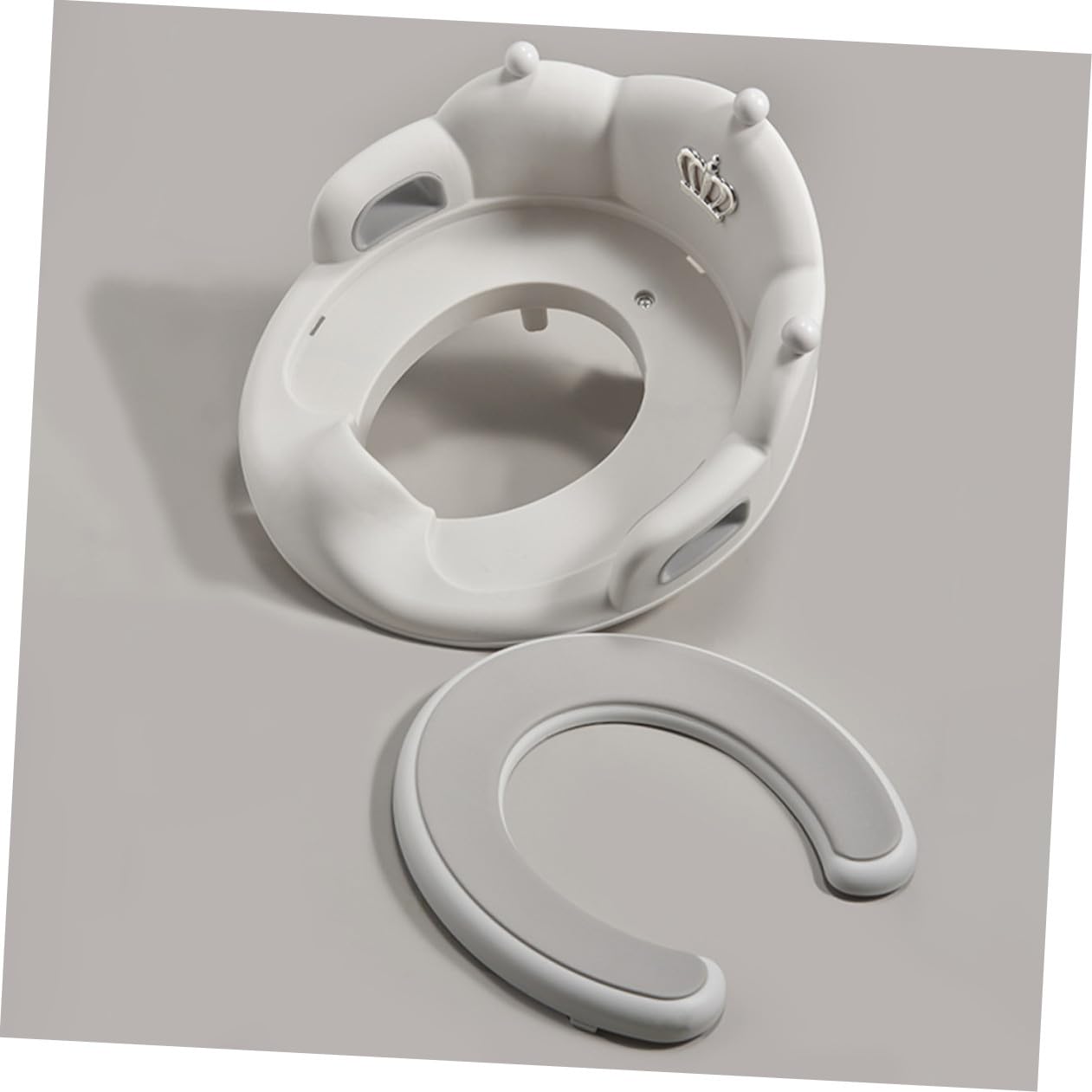 Asiento De Inodoro Para Niños Pequeños Antideslizante Gris Grande Cojín Cómodo Entrenamiento Para Ir Al Baño Casa Unisex Desmontable