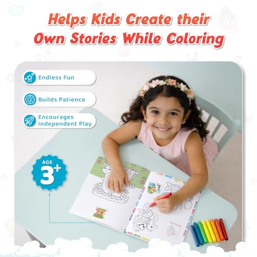 Image of 100+ Unicorn, Mermaid, Fairy and Princess Coloring Activities with Stickers Book For Kids 3+ Years Old | Coloring Book, Stickers, Short Video Narrations, Magical Stories, Relaxing Gift For Toddlers