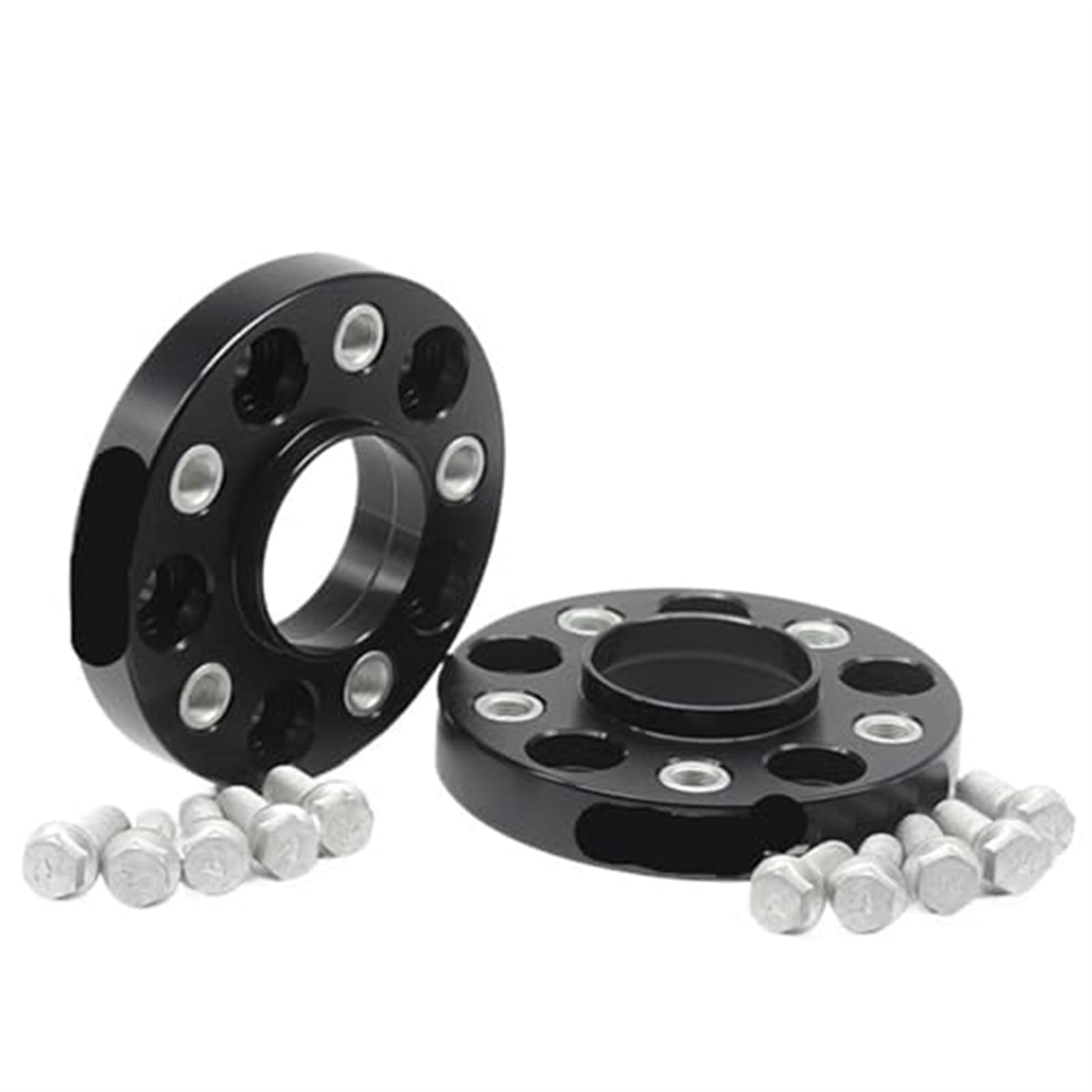2 szt. Dystanse kół Adapte 25/30/35/40mm 5x112 66,6mm, dla, nowy samochód M15x12,5 Adapter dystansowy do kół samochodowych(BLACK 2PCS 25MM)