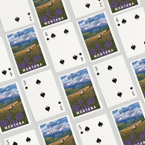 Baraja de cartas Bozeman Montana Elk y Flores poker miniatura 4