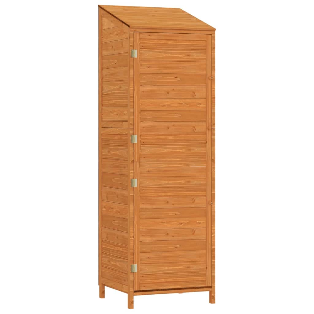 Szczyt ogrodowy z litego drewna jodłowego 55x52x174,5 cm, duża przestrzeń do przechowywania narzędzi i akcesoriów zewnętrznych, solidna rama z dołączonym mocowaniem ściennym