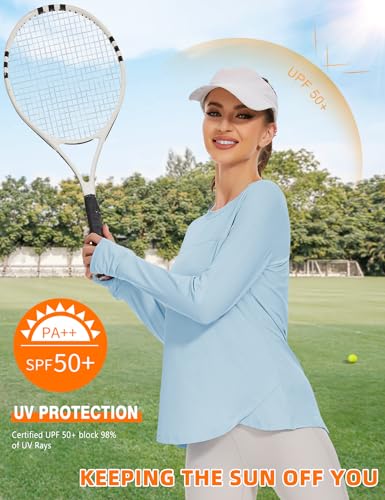 IECCP Workout Shirts for Women Long Sleeve Athletic Tops UPF 50+ Sun Shirts Rashguard with Thumbhole and Watching Window - Image 3