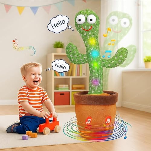 Image of Rechargeable Talking Cactus Toy for Kids - Musical Dancing, Speaking Cactus Toy for Babies - Educational Talking Toy for Baby Boys & Girls (0-3 Years)