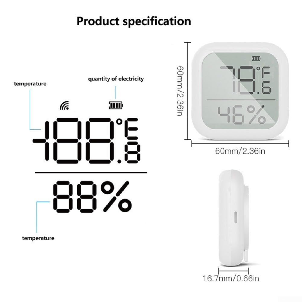 Sensor de temperatura inteligente para Zigbee 2 piezas con fácil control de aplicación y pantalla LCD