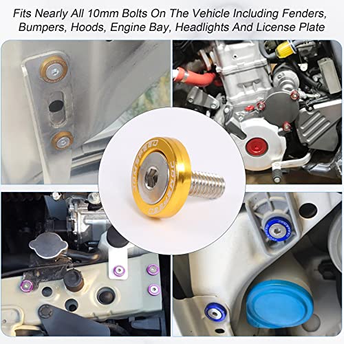 Image of JDMSPEED 20 Pcs Gold CNC Billet Aluminum Fender Washer Engine Bay Dress Up Kit