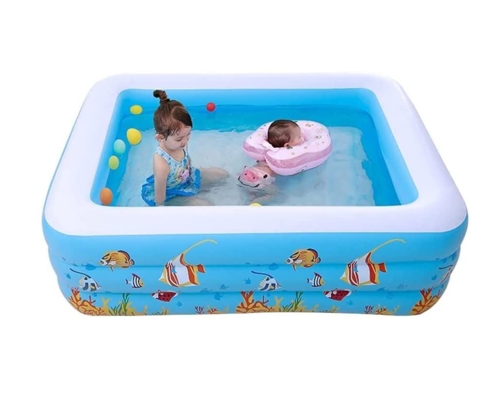 Piscina Hinchable Piscina Hinchable 180 X 140 X 60 Cm Piscina Hinchable Familiar para Adultos Piscina Infantil Rectangular Piscina para Exteriores