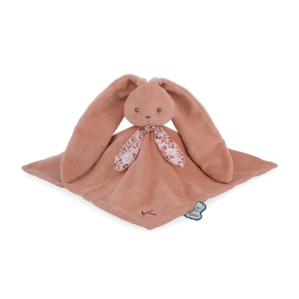 Kaloo - Lapinoo - Rabbit Comforter - Babies’ Plush - Terracotta - Square: 11.8"x11.8" / 30x30 cm - Material: Ultra-Soft Cotton & Corduroy - Gift Box - K972208