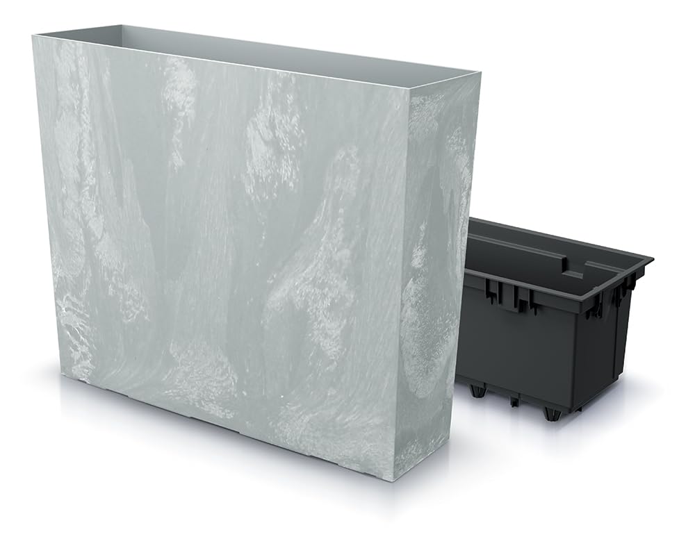 URBNLIVING Tall Concrete Rectangle Planter Floor Standing Indoor Outdoor Patio Plant Pot (Concrete)