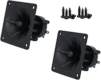 Pacote com 2 componentes de tweeter quadrado 8,3 cm x 8,3 cm de substituição de elemento de buzina piezo DJ alto-falante buzina agudos com parafusos para caixa de som de alto-falantes