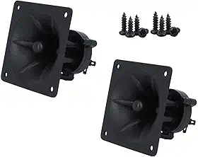 Pacote com 2 componentes de tweeter quadrado 8,3 cm x 8,3 cm de substituição de elemento de buzina piezo DJ alto-falante buzina agudos com parafusos para caixa de som de alto-falantes