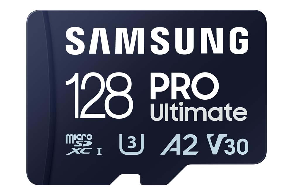 PRO Ultimate microSD memory card, 128 GB, UHS-I U3, 200 MB/s read, 130 MB/s write, Includes USB card reader, For smartphone, drone or action cam