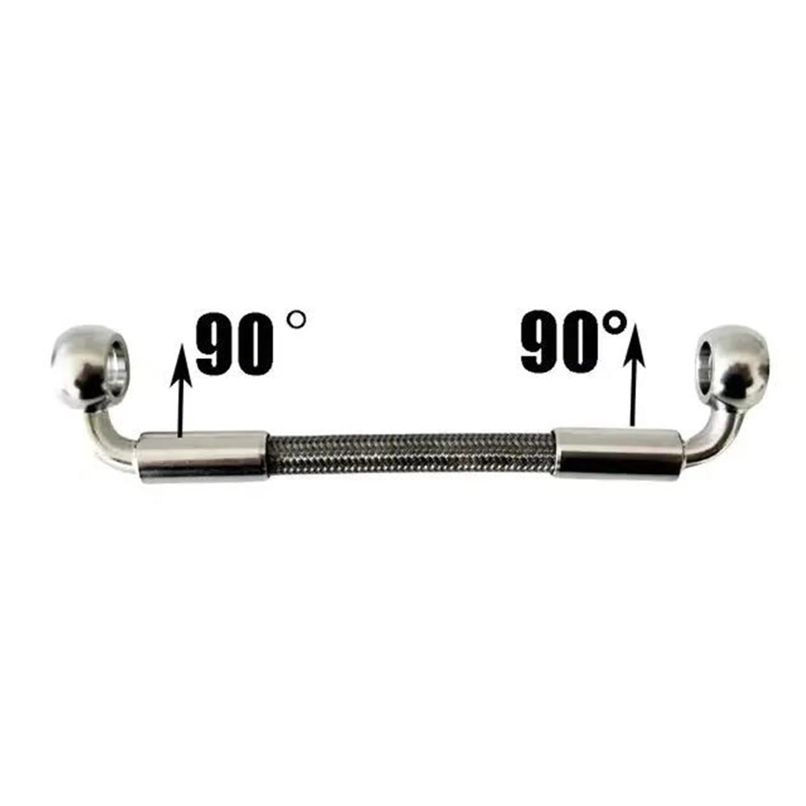 Tubo flessibile dell'olio Raccordi Per Tubi Freno Anteriore E Posteriore Rinforzati Idraulici Per Motociclette M10 90°-90° In Acciaio Inossidabile Intrecciato Per Dell'olio(250cm)