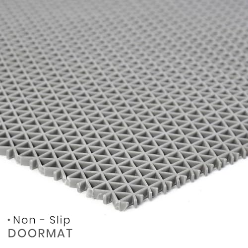 Image of Fresh From Loom Slip-Proof Bathroom Mat | Anti Skid | 100% Non-Toxic Rubber | Suitable for Shower, Swimming Pool, Toilet, Balcony, Kitchen | Indoor & Outdoor (Color Grey, Size - 4x16-feet)