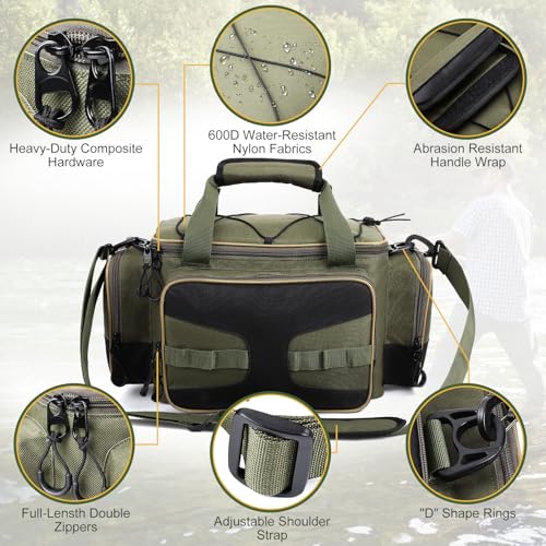 Senprity Sacos de pesca, armazenamento de equipamentos de pesca, armazenamento de equipamentos de pe