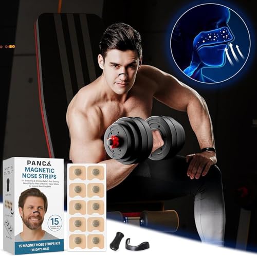 Image of PANCA Magnetic Nose Strips for Breathing & Snoring Support | Nasal Dilator Strips for Men | Reusable Anti Snoring Nose Clip for Better Airflow During Sleep | Easy Night Use