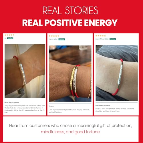 Image of Buddha & Karma Tibetan Red String Bracelet - Handmade Buddhist Lucky Charm for Protection, Good Fortune & Positive Energy - Spiritual Bracelet for Men & Women - Adjustable Bracelets for Daily Wear