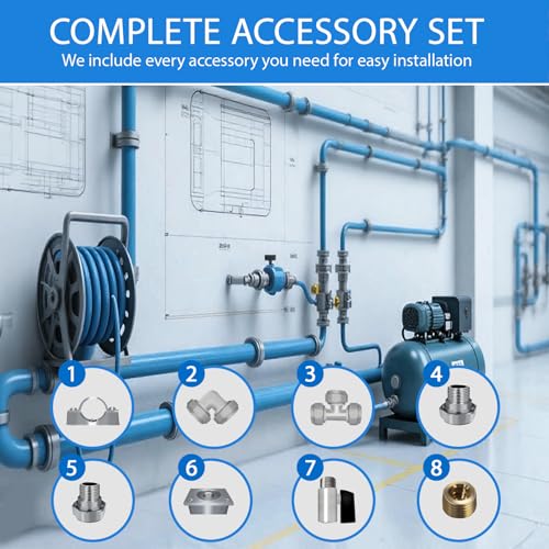 Image of 3 /4 inch x 100ft Compressed Air Line Kit for Shop /Garage