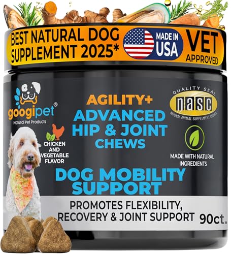 Image of Googipet Premium Hip and Joint Supplement for Dogs - Glucosamine Soft Chews w /Green Lipped Mussels for Dogs, Dog Joint Supplement Turmeric for Mobility, Ages, & Breeds