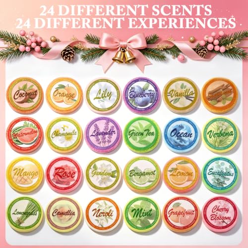 Advent Calendar 2026 Shower Steamers, 24 Pack Aromatherapy Christmas Countdown Calendar for Women & Men, Unique Daily Scents, Home Spa Relaxation Gift Set - image 2