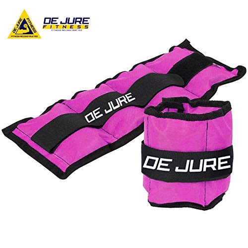 Image of De Jure Fitness Adjustable Ankle & Wrist Weights Pair (0.5KG x 2) for Men & Women | Strength Training, Walking, Running, Workout, Yoga | Comfortable, Durable | Pink - 1KG