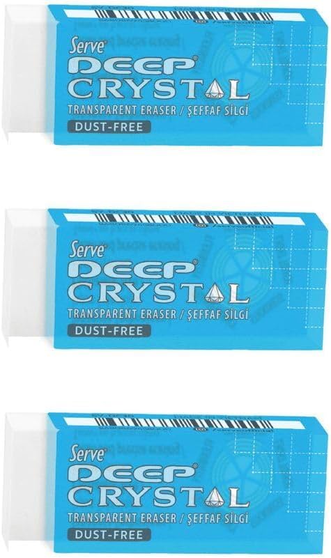 Serve Deep Crystal Şeffaf Silgi 3'lü Paket - Büyük Boy 8680869457980