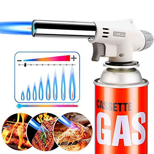 【2021最新改良版】トーチバーナー アウトドア ガスバーナー 料理用 トーチ 900℃～1300℃ 調整可能 お菓子作り/料理/BBQ/キャンプ/溶接対応/炭火起こし