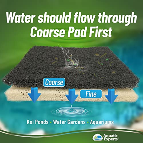 Aquatic Experts Classic Koi Pond Filter Pad Coarse – Black Bulk Roll Pond Filter Media, Rigid Ultra-Durable Latex Coated Fish Pond Filter Material Us (3/4" - 1" - Pond Bundle 2) #TOP2