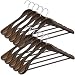 Produktbild IPOTEK Anzugbügel, 10er Set, Kleiderbügel aus Massivholz, mit extra Breiten Schultern, rutschfest, für Hemden, Mäntel, Jacken, Hosen, Anzüge, um 360° drehbarer Haken (10 Stück Walnuss)