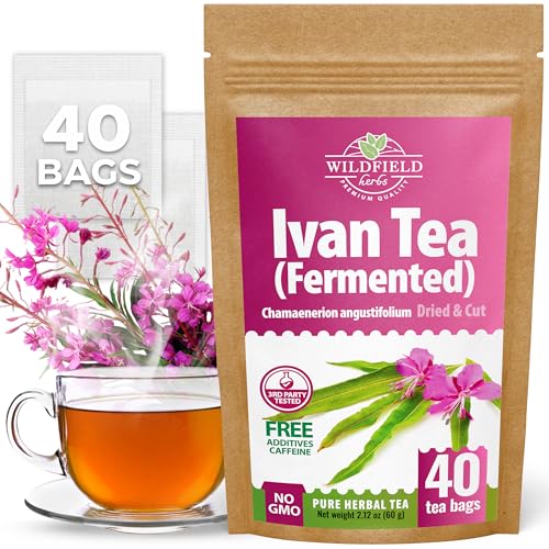 Image of 40 Bags Ivan Tea Siberian Fireweed Tea Herb Blooming Sally (Chamerion Angustifolium) - Ivan Chai 40 Count 1.5 g Bags Epilobium Angustifolium Иван Чай