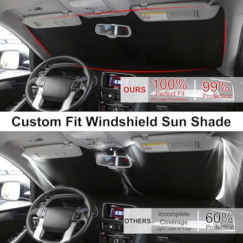 Image of Windshield Sun Shade Window Sun Visor Protector Custom Fit 2013-2021 Ford Fusion Accessories Foldable Sunshade Sun Blocker Keeps Car Cool