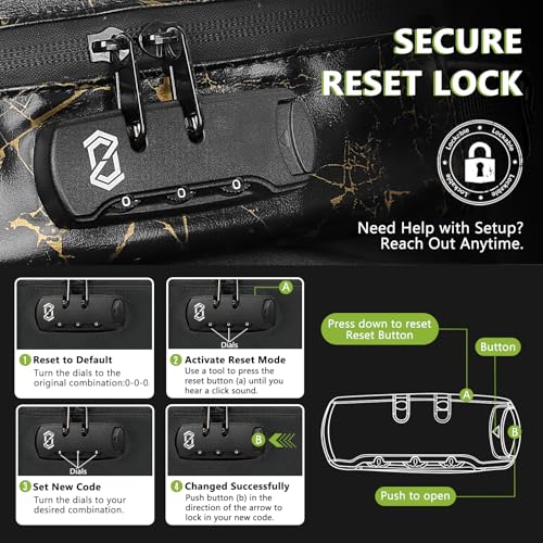 Image of OZCHIN Smell Proof Bag with Combination Lock File Organizer Case Container Medicine Odorless Storage Lock Box Great Gift for Friend