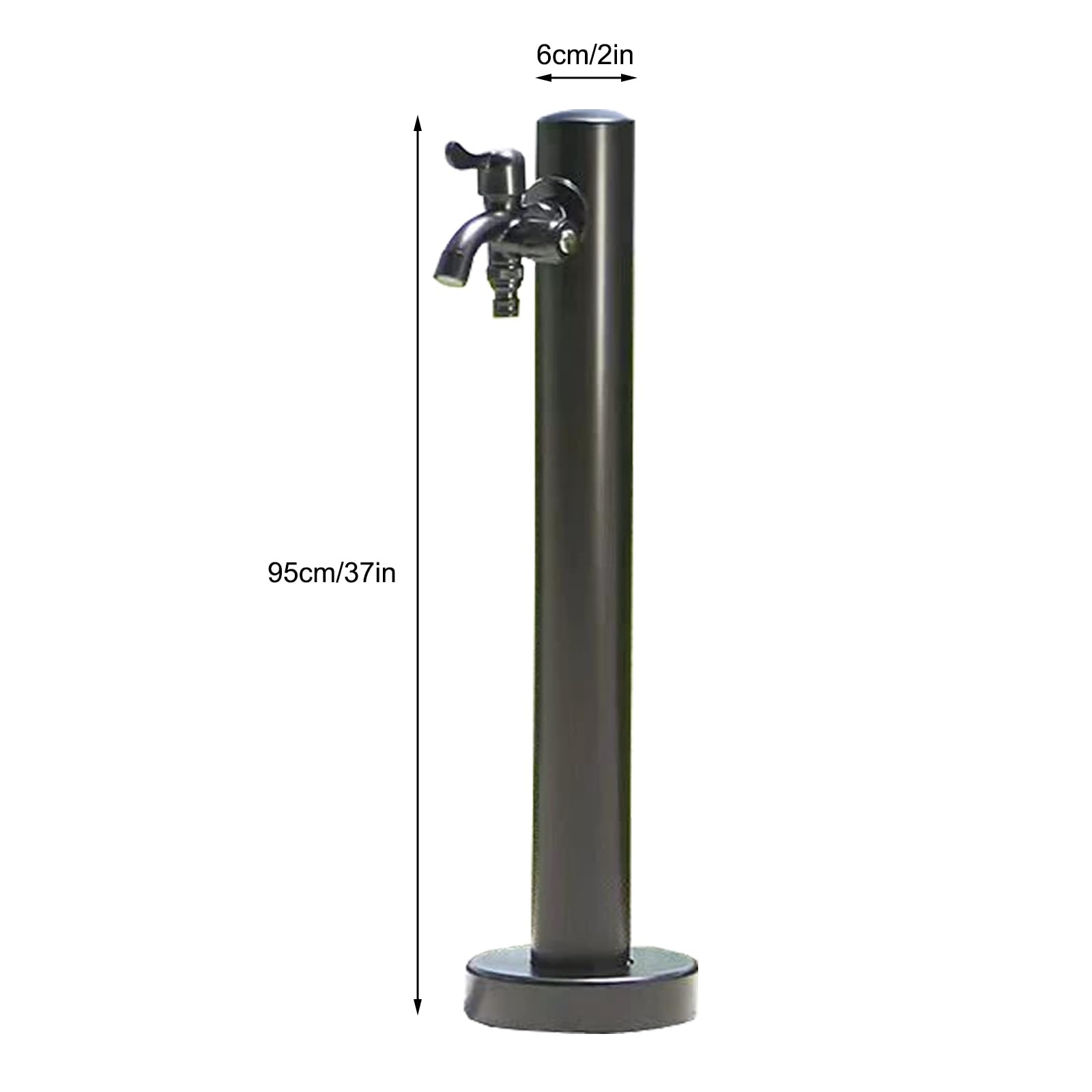 Gartenwassersäule, Wassersäule Garten, Frostsicherer Außenwasserhahn, Runde Wasserzapfstelle aus Edelstahl, für Villa, Garten, Innenhof, Einfache Installation(95cm/37in)