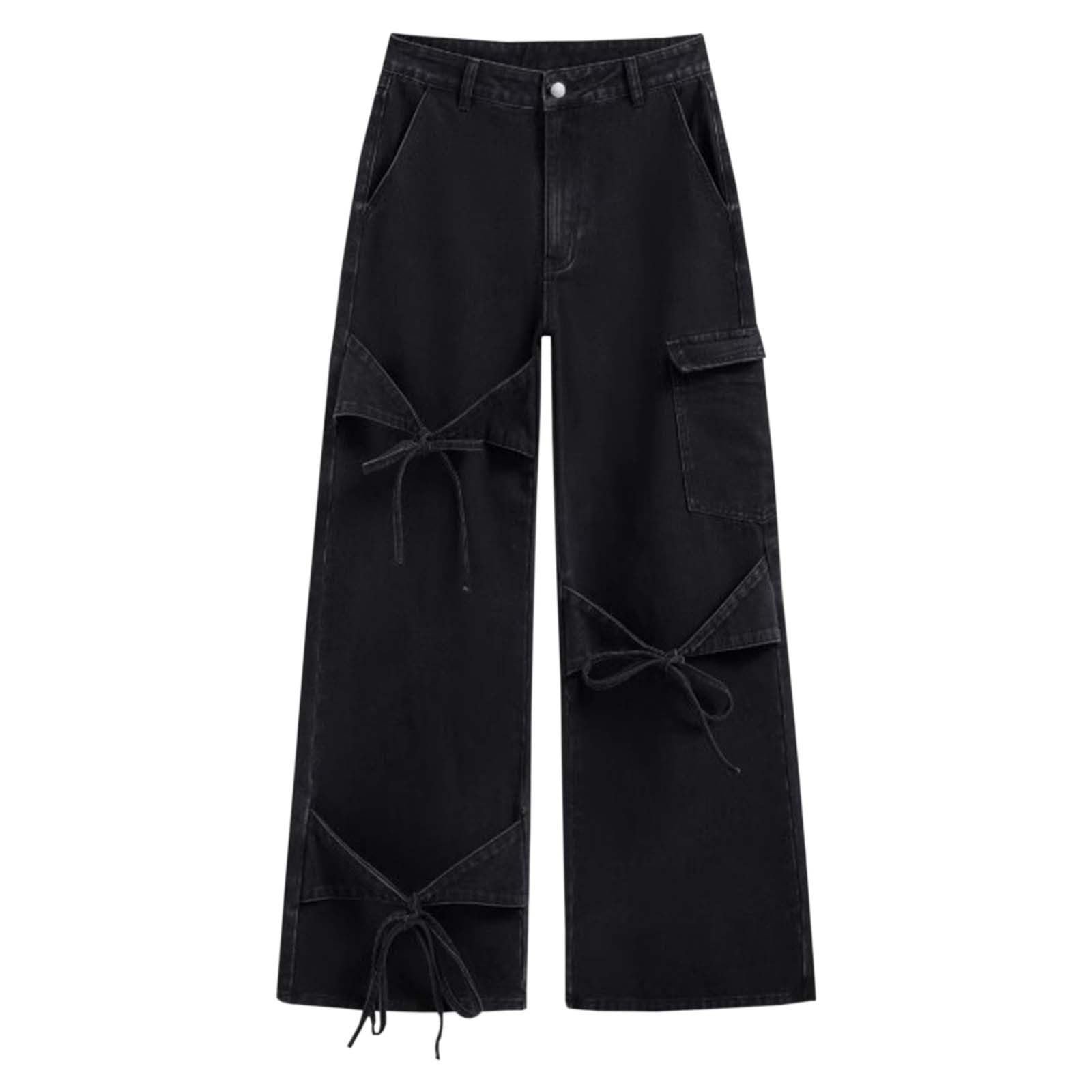 Jeans Donna Vita Alta,Pantaloni in Denim a Gamba Larga per Ragazze in Stile Street, Pantaloni Casual Larghi, Jeans Lunghi alla Moda