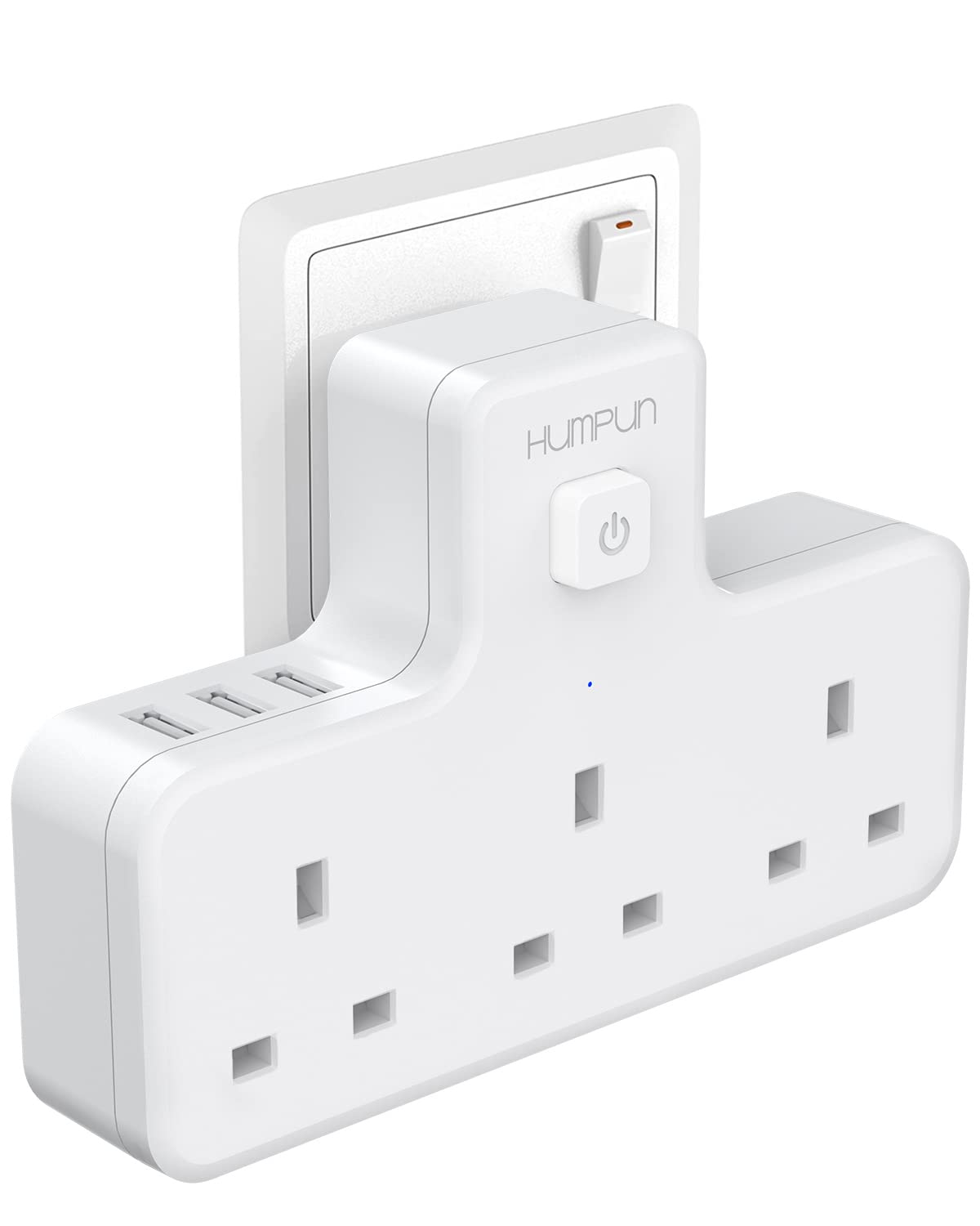 Buy Double Plug Adaptor with 3 USB (5V/3.1A), 6 Way Multi Plug