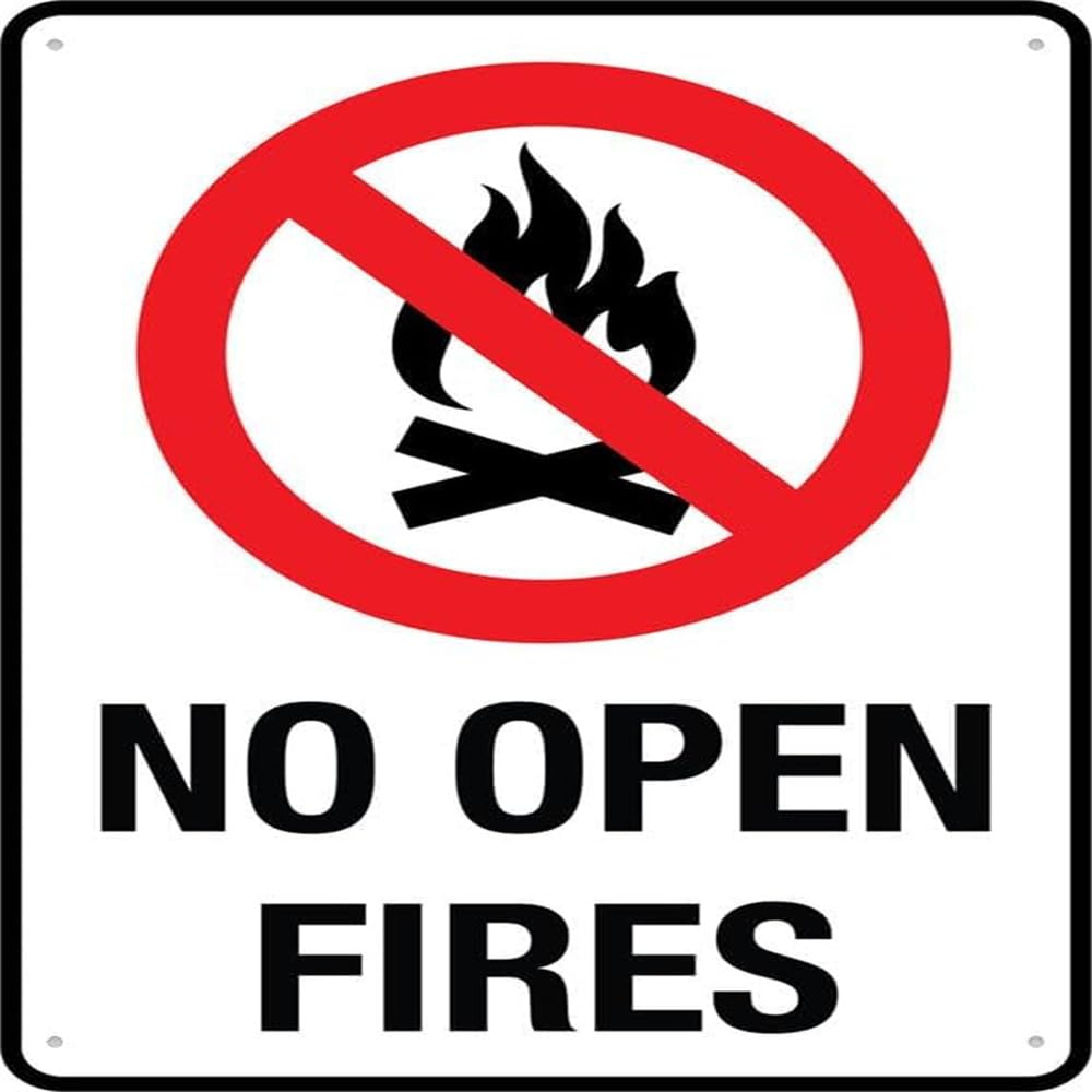 No Open Fires Outdoor Signs Aluminum 12X12 Inch Uv Ink Printed For House And Business,Farm,Yard,Indoor