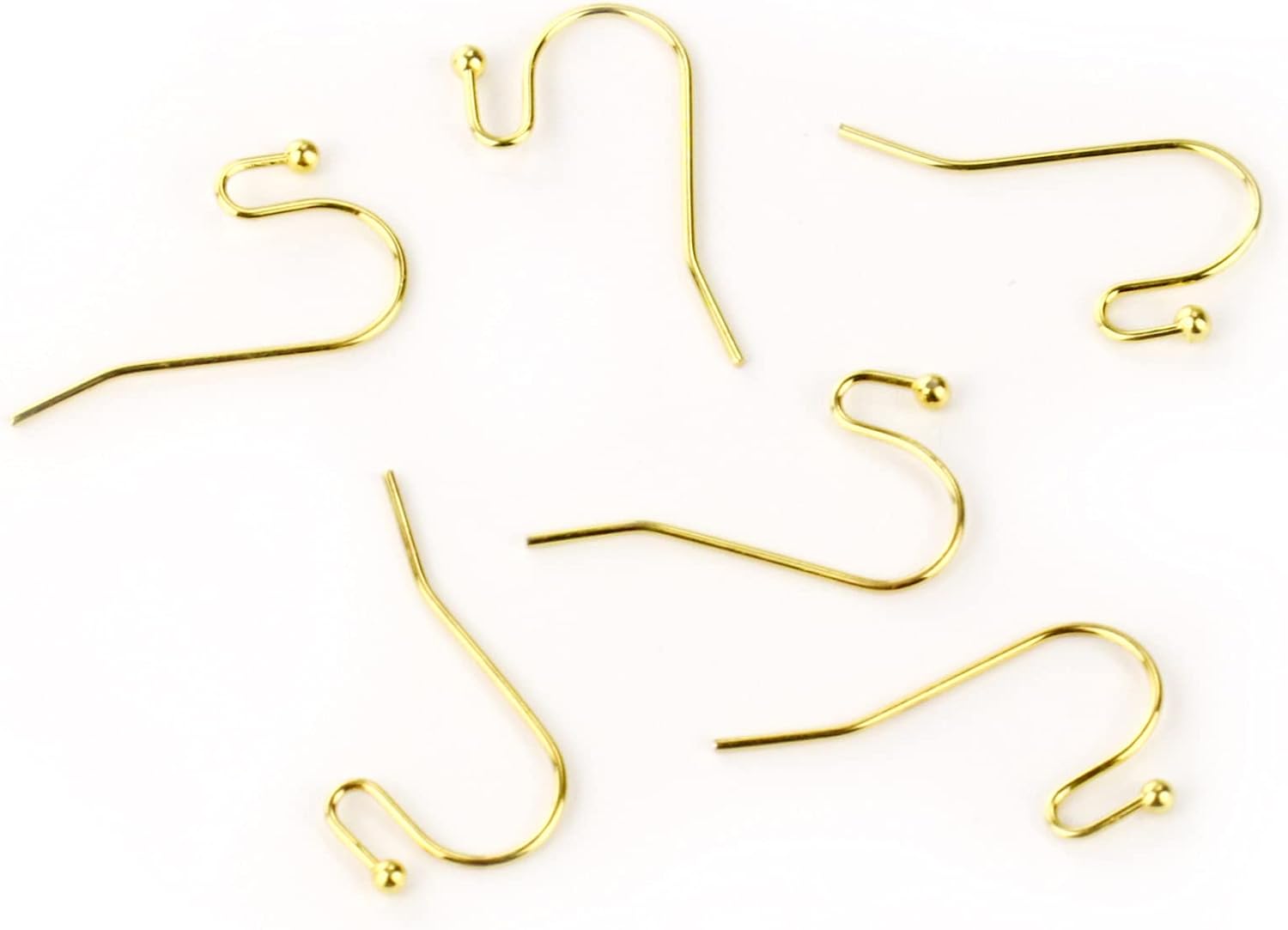 14K Gold Plated Earring Hooks, [200 PCS /100 Pairs] Hypo-allergenic Ear Wires Fish Hook Earrings Supplies for DIY Earrings - Image 3